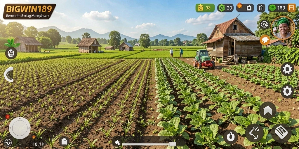 Gameplay <strong>BIGWIN189</strong> yang seru dan interaktif dalam dunia bertani.