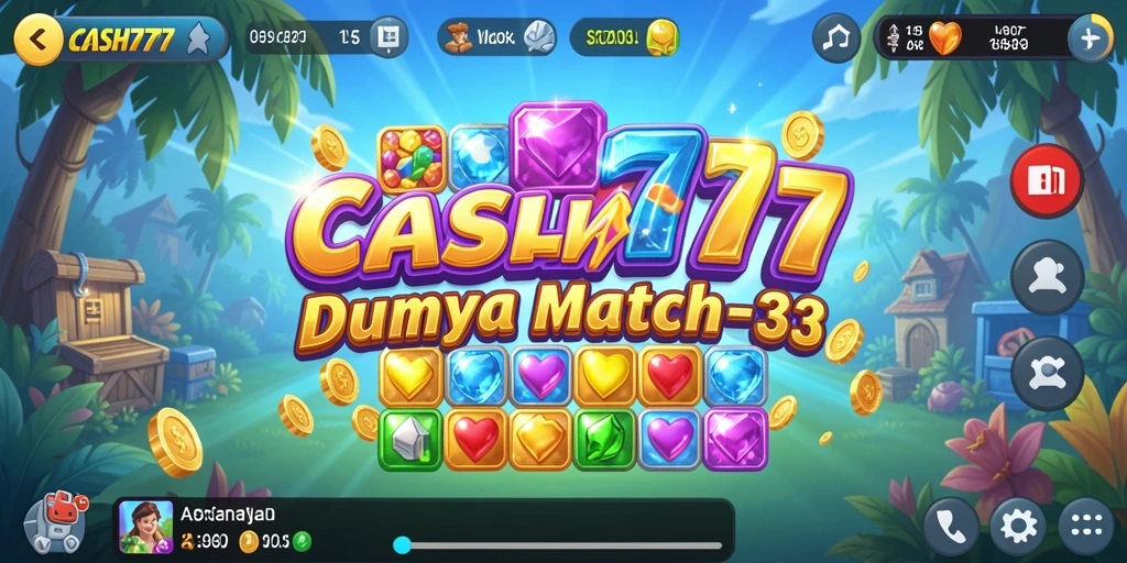 Tampilan gameplay seru dalam game Match-3 CASH777.