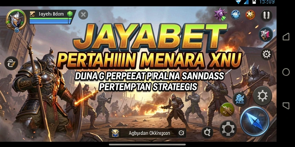 Tampilan gameplay JAYABET dengan aksi menara pertahanan yang epik.