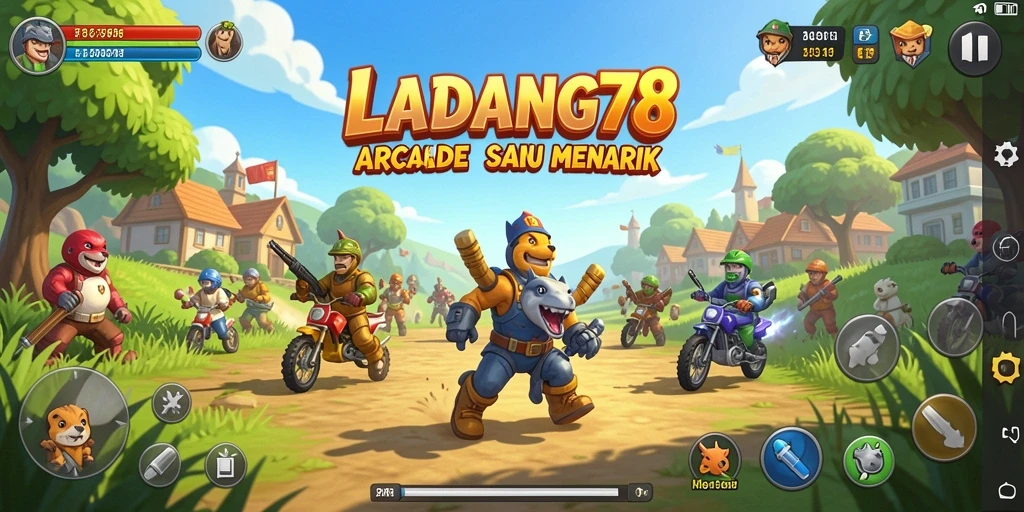 Tampilan menarik gameplay LADANG78 di dalam level Arcade.