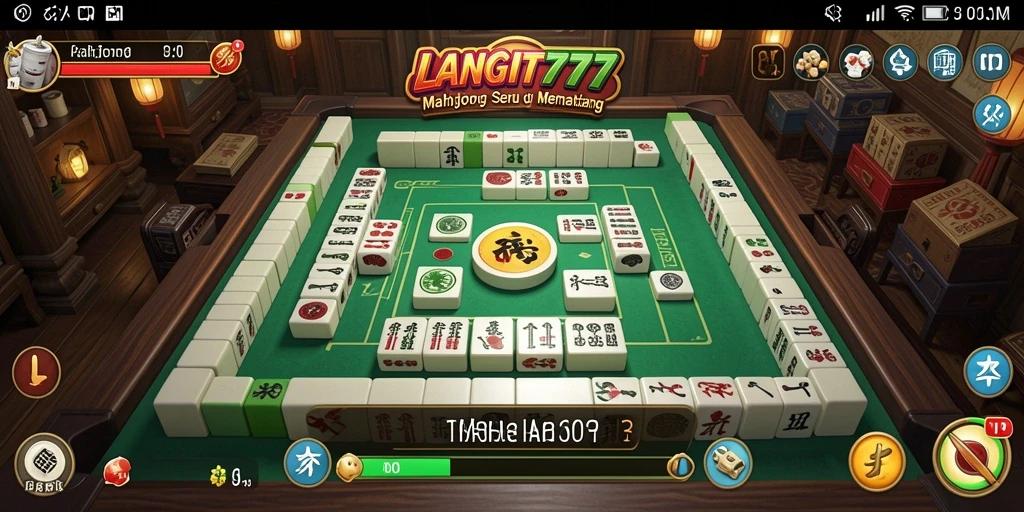 Screenshot utama LANGIT777 menunjukkan momen seru dalam permainan Mahjong.