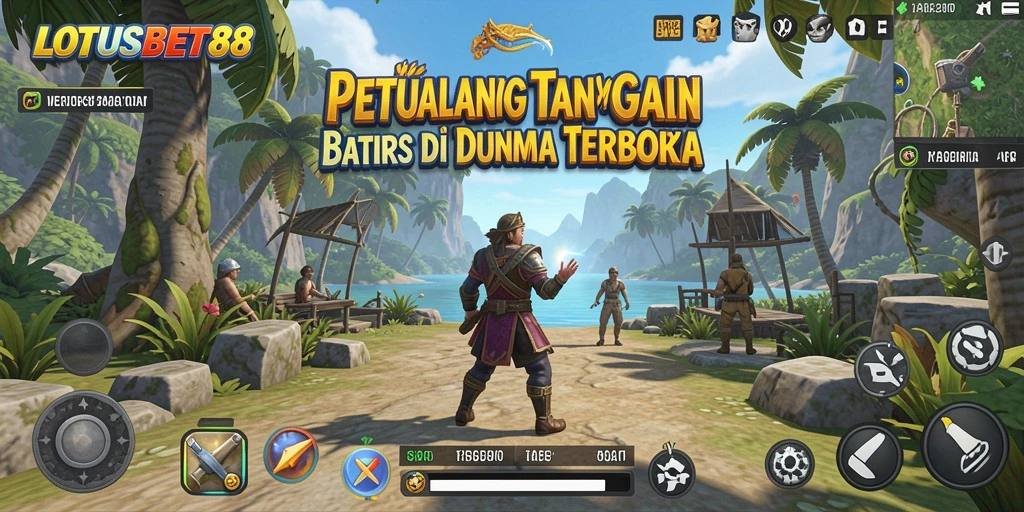 Gameplay LOTUSBET88 yang menampilkan dunia terbuka yang luas dan detail.