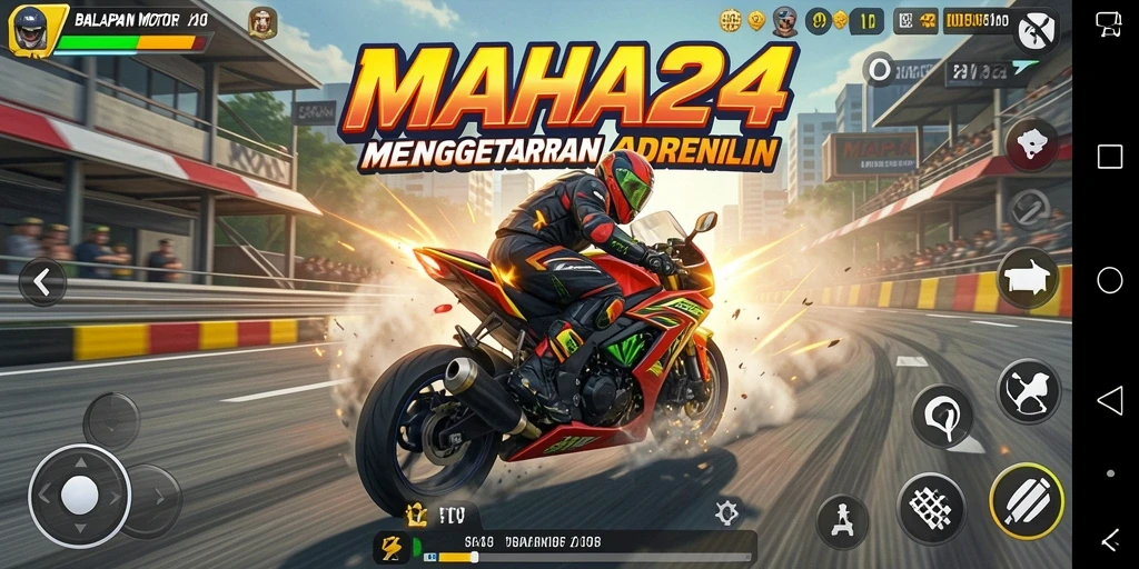 Menampilkan balapan motor mendebarkan dalam action real-time.