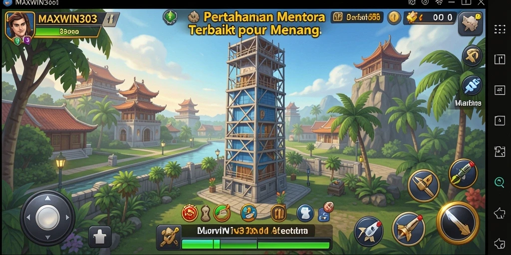 Tampilan menarik dari gameplay Tower Defense di MAXWIN303.