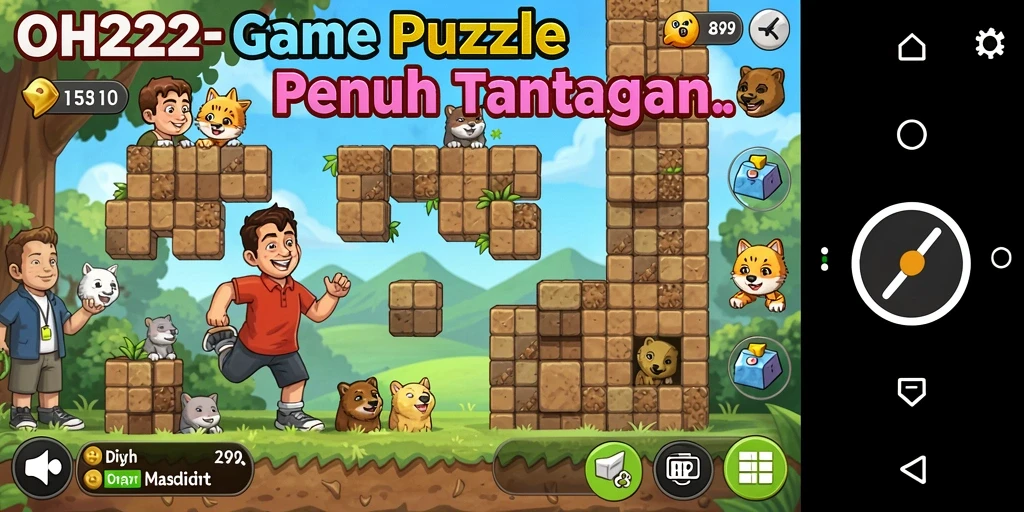 Tampilan gameplay OH222 dengan berbagai teka-teki yang menantang.