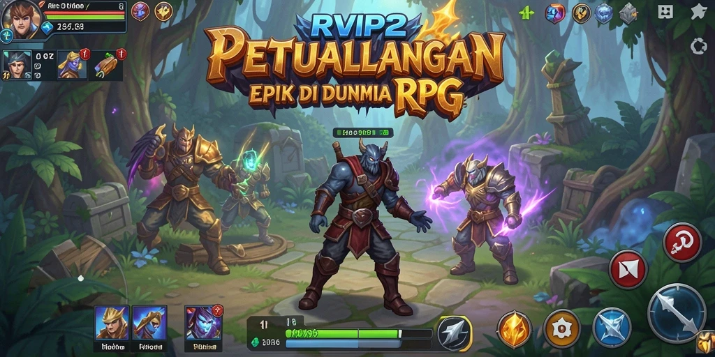 Tampilan gameplay menakjubkan dalam RPG RVIP2.