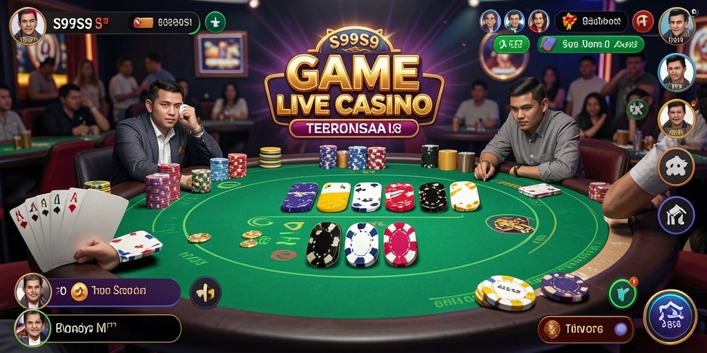 Gameplay Live Casino S9S9 yang mendebarkan dengan dealer langsung.