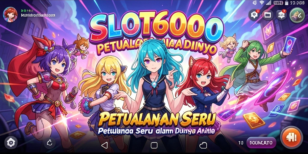 Tampilan gameplay SLOT6000 yang menakjubkan dan berwarna-warni.