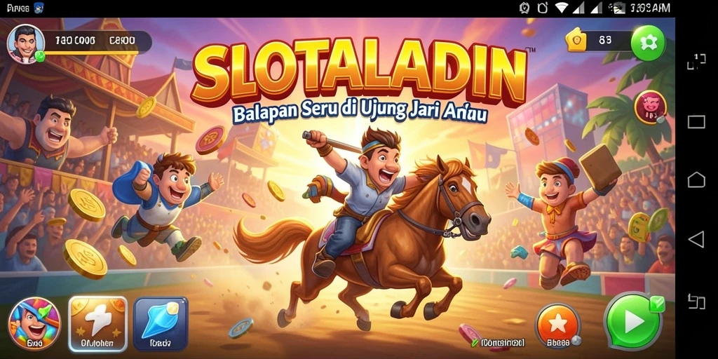 Tampilan mendebarkan dari balapan dalam SLOTALADIN.
