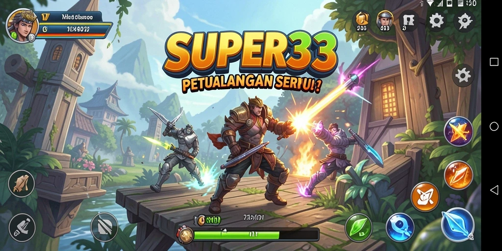 Menampilkan momen mendebarkan dalam gameplay SUPER33 yang penuh petualangan.