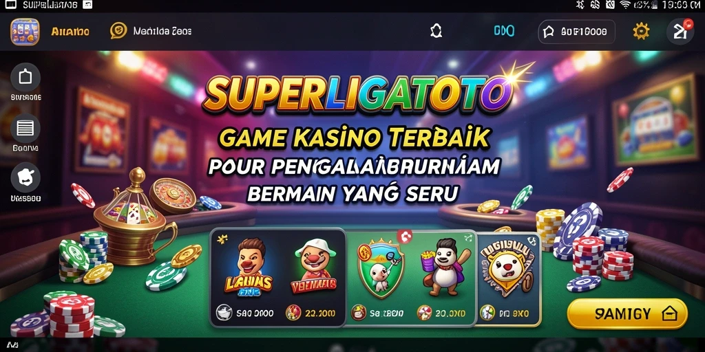 Screenshot memperlihatkan gameplay seru dalam SUPERLIGATOTO dengan grafis menarik.
