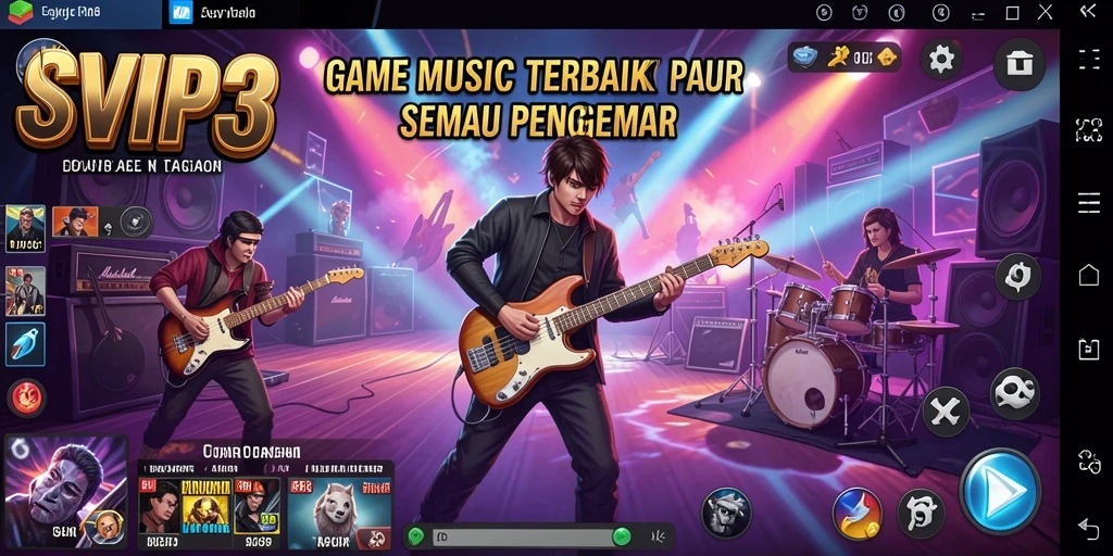 Tampilan screenshot SVIP3 menampilkan gameplay musik yang seru.