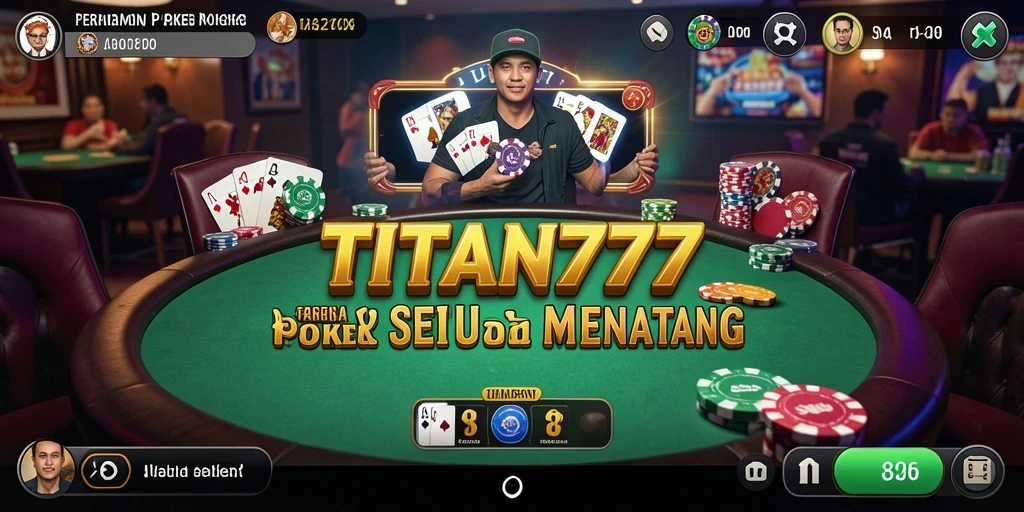 Tampilan gameplay poker yang mendebarkan di TITAN777.